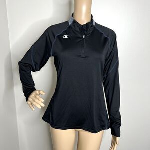 Champion Black Quarter Zip Athletic Top